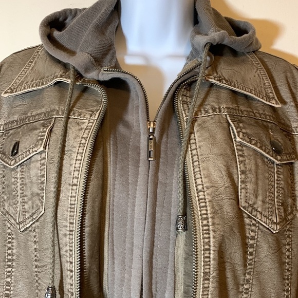 Come Together California CTC Vegan Leather Jacket with Knit Insert - Picture 3 of 15